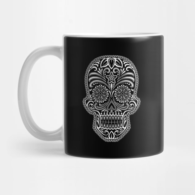 Intricate White and Black Sugar Skull by jeffbartels